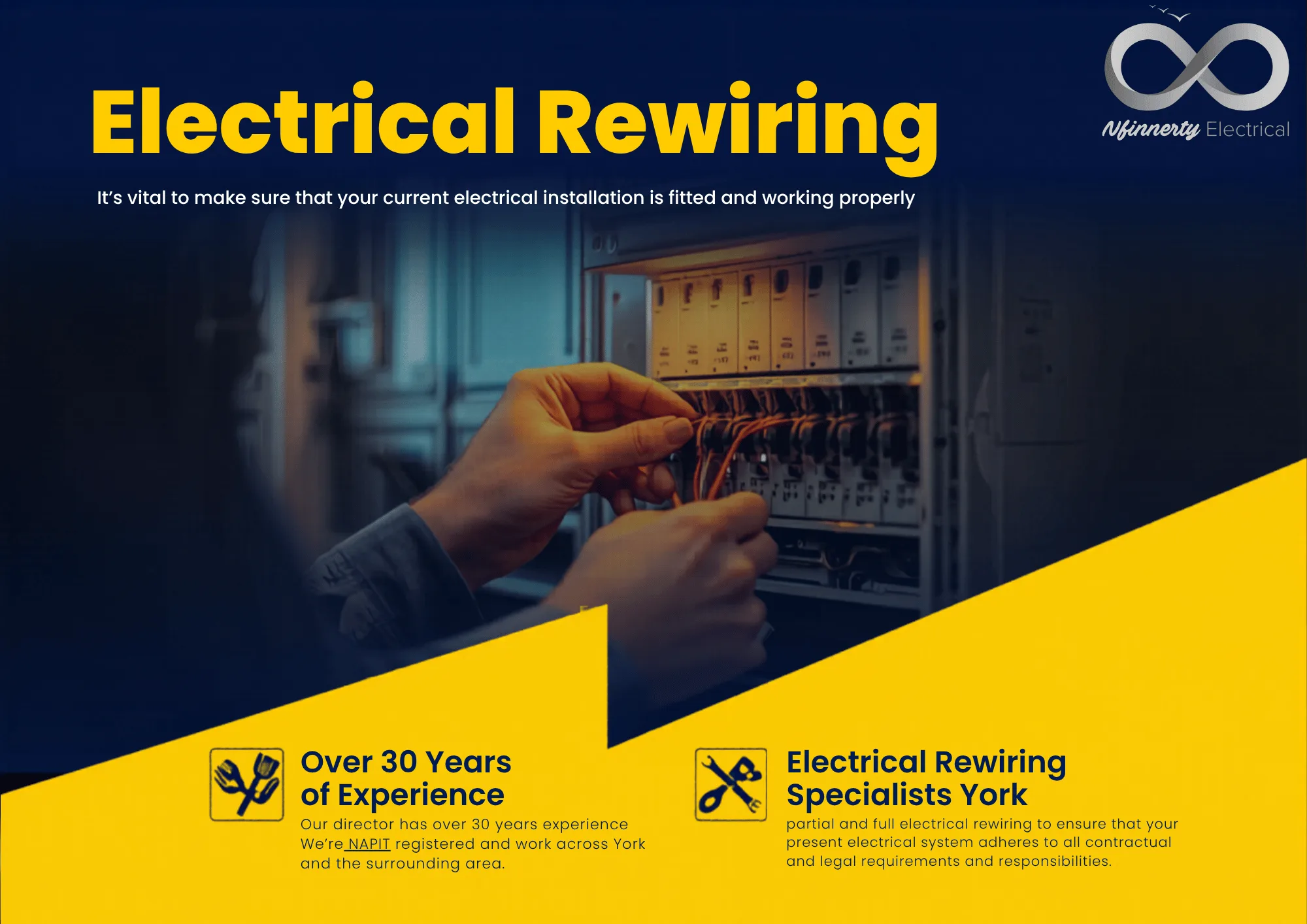 Commercial and domestic electrical rewiring by Nfinnerty Electrical